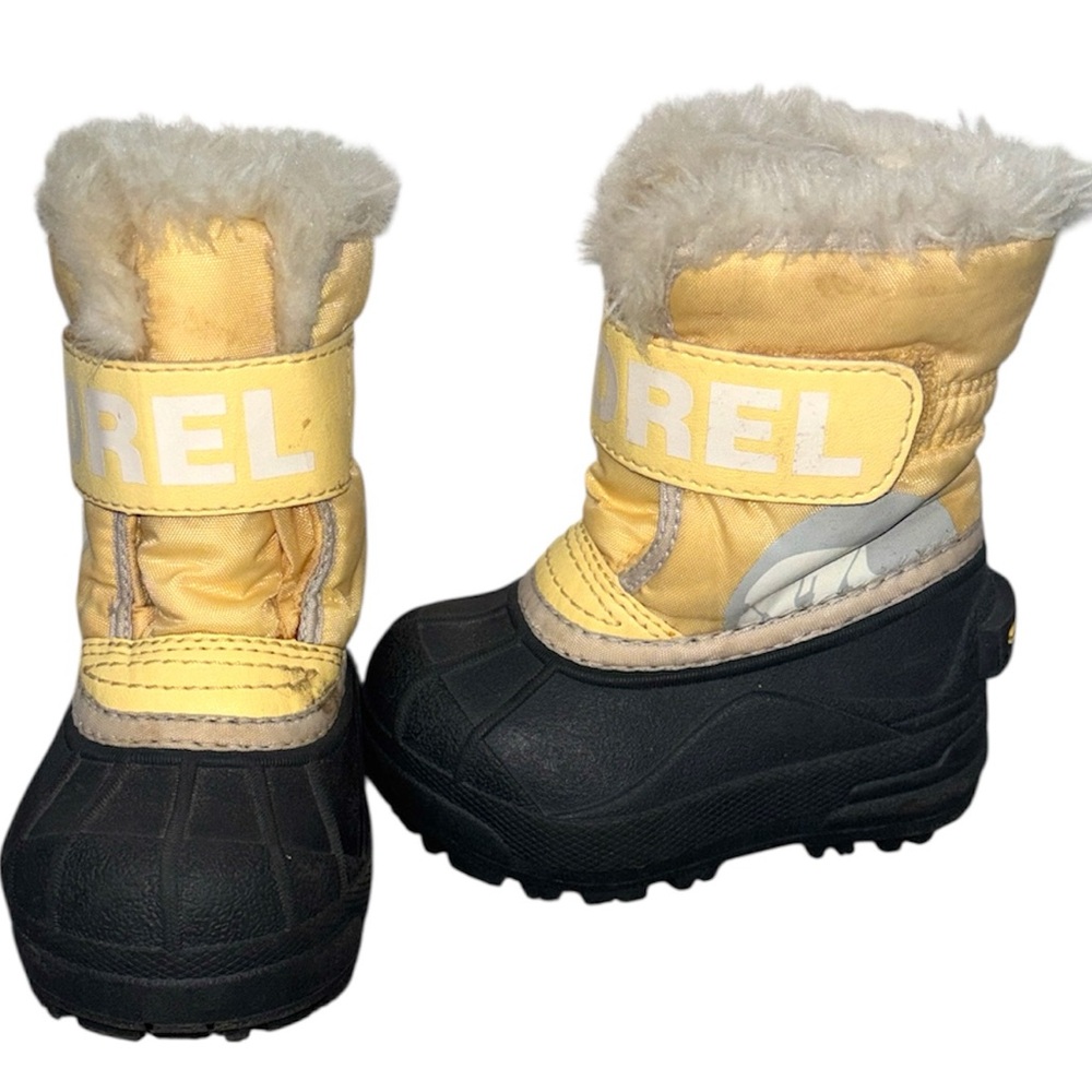 Sorel Yellow and Black toddler' Winter Boots baby size 5